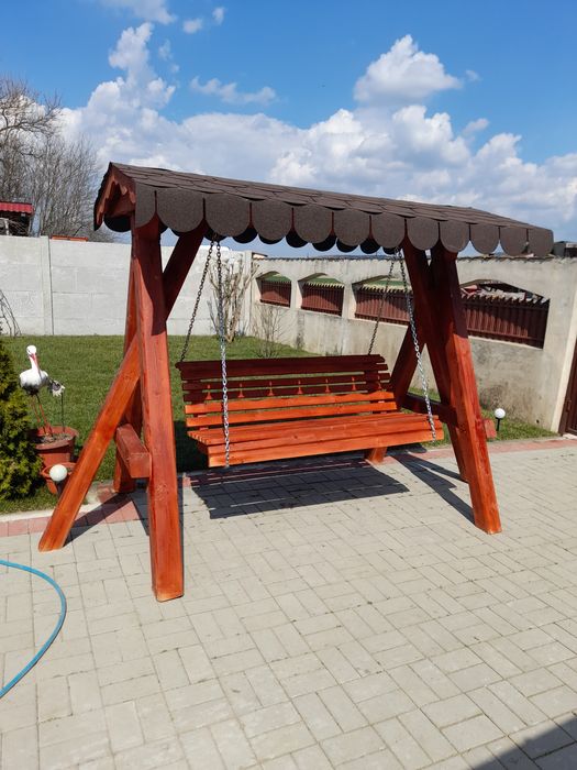 Leagan rustic din lemn masiv