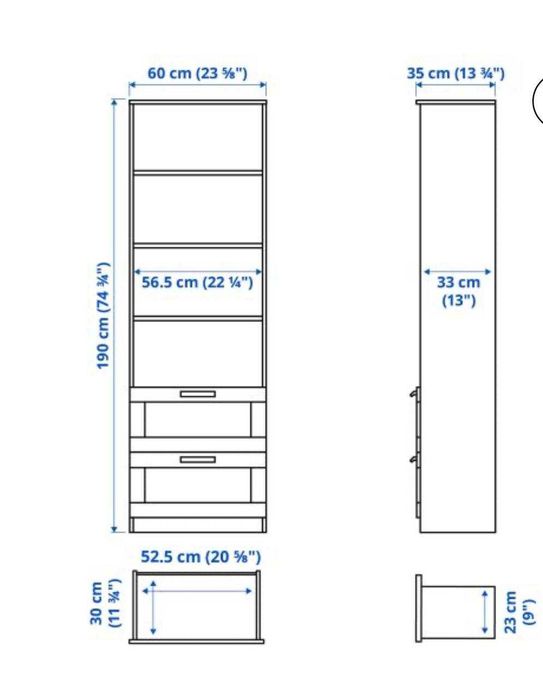 Бяла библиотека / шкаф с рафтове и чекмеджета – като нов