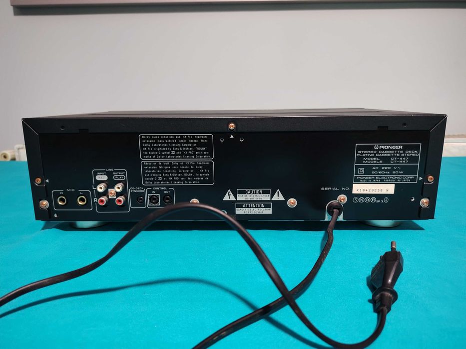 Pioneer CT-447 Stereo Cassette Deck, HX PRO