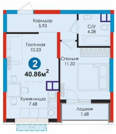2-х комнатная ! ЖК JOMIY, Первый взнос=11 646 у.е.