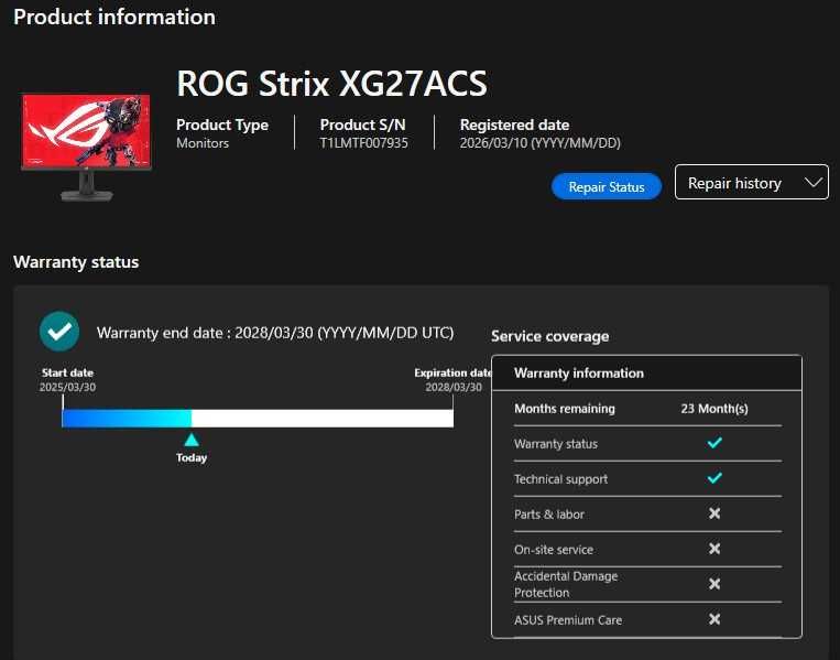 ASUS ROG Strix XG27ACS | 2K 180Hz | В Гаранция до 2028 | Като НОВ