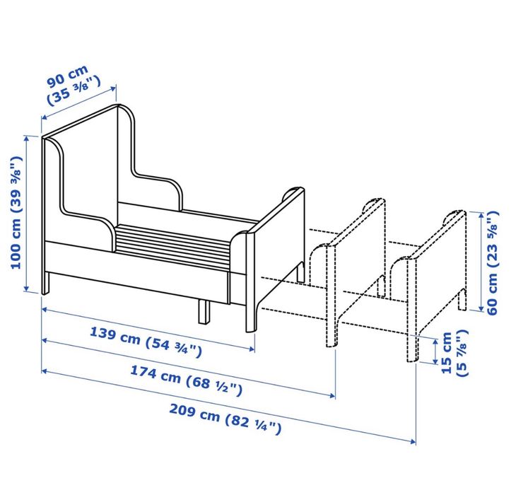 Pat extensibil ikea busunge pat copii extensibil evolutiv 80x200