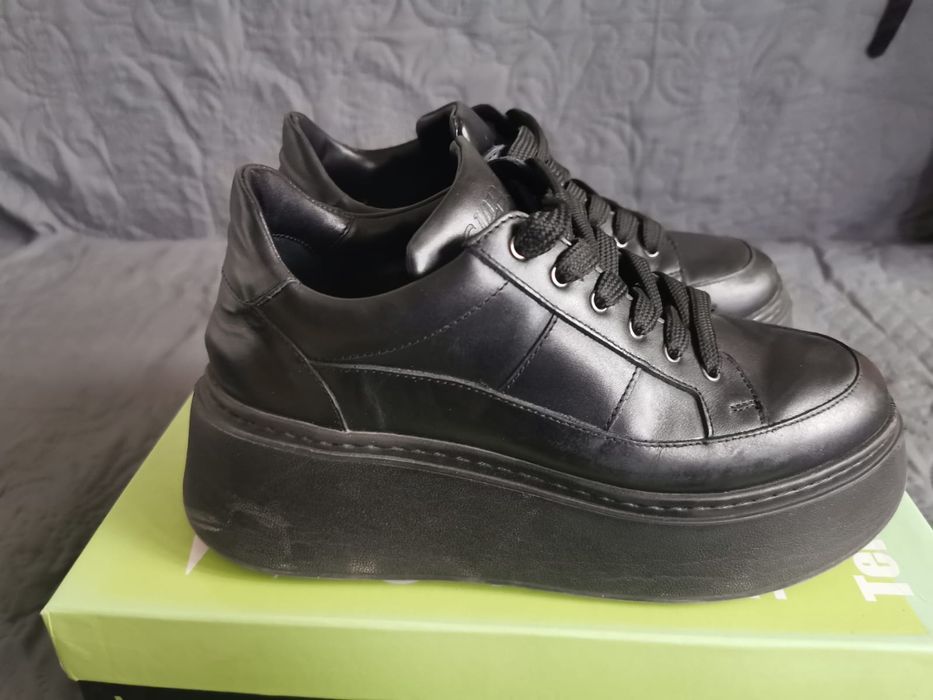 Дамски черни ежедневни обувки с платформа CIABOO, номер 36