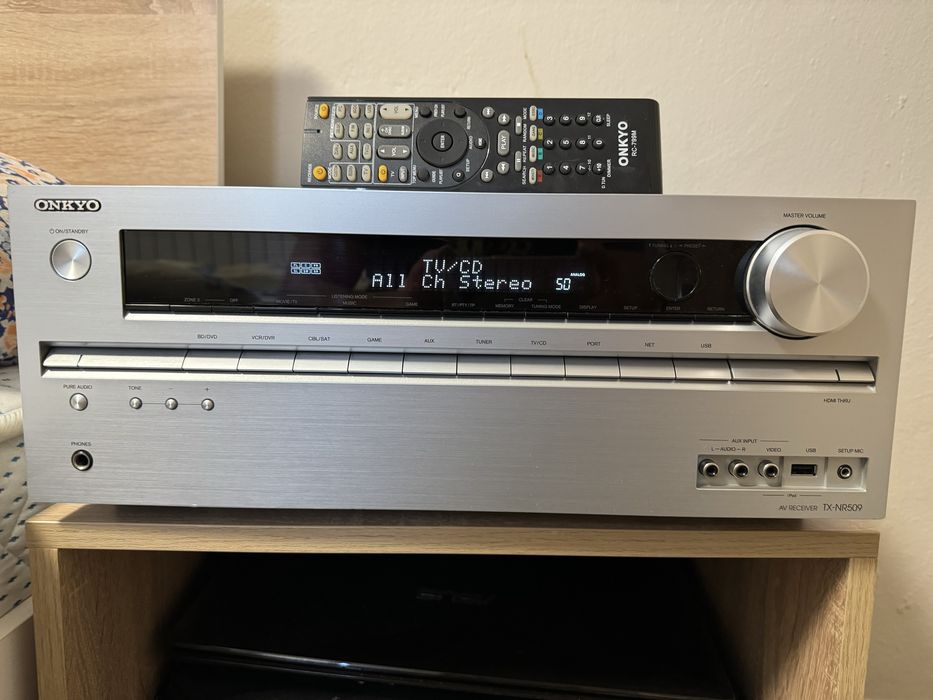 Onkyo TX-NR509 Като нов  Дистанционно