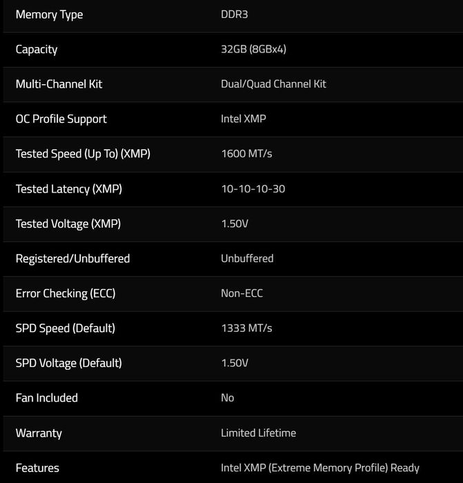 RAM 16GB 2x8gb G.SKILL RipjawsX 1600Mhz DDR3 KIT за компютър