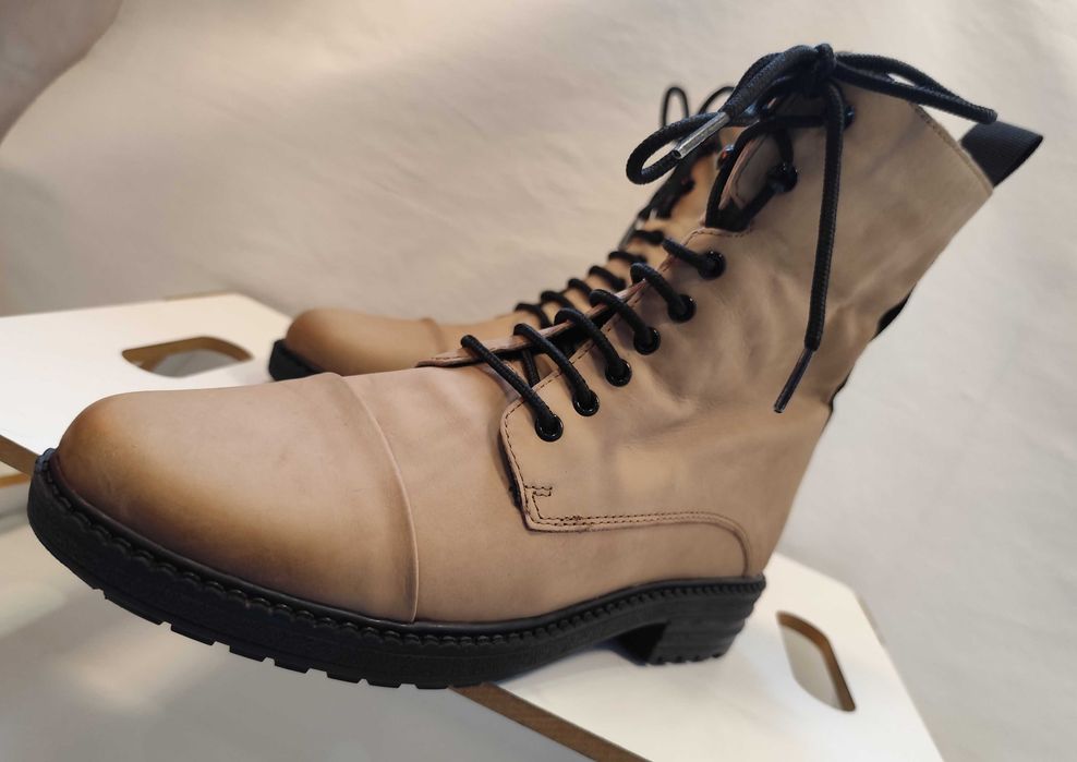 Ghete lace up cap toe 39.5 40 POELMAN piele naturala moale nappa