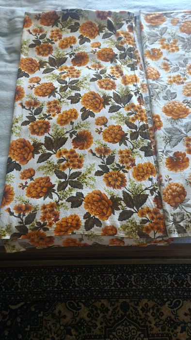 Шторы с красивым цветочным рисунком, СССР