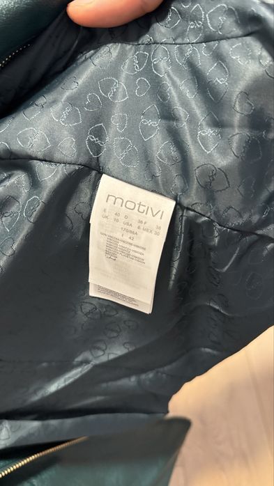 Jachetă Motivi verde petrol, piele ecologică, nouă, mărimea 36 (IT40)