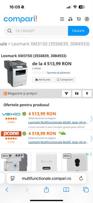 Iprimantă-xerox-fax LEXMARK XM3150 Profesională