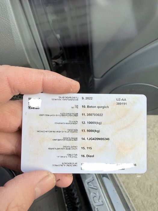 Carmix sotiladi 3.2 kub