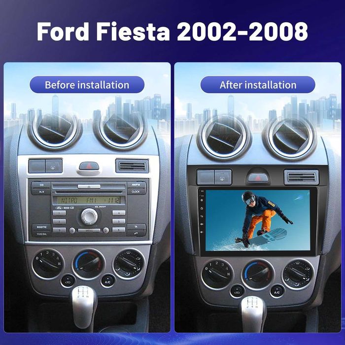 Мултимедия за Ford Fiesta Android Двоен дин, Навигация, Форд Фиеста, плеър, 9“ екран, 2DIN Fiesta