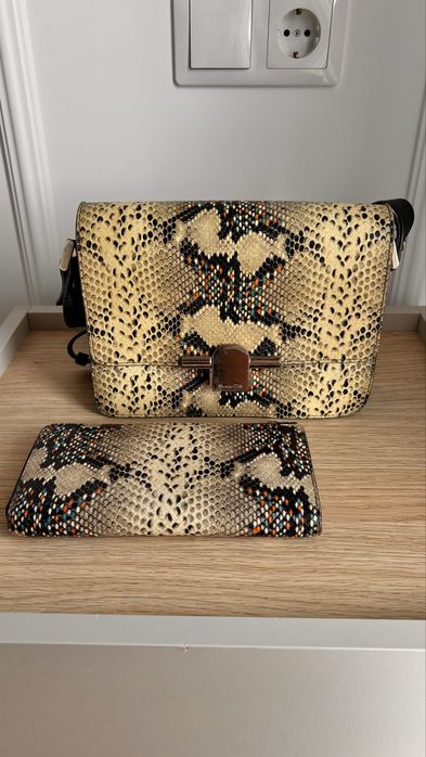 Geanta piele Massimo Dutti portmoneu cadou