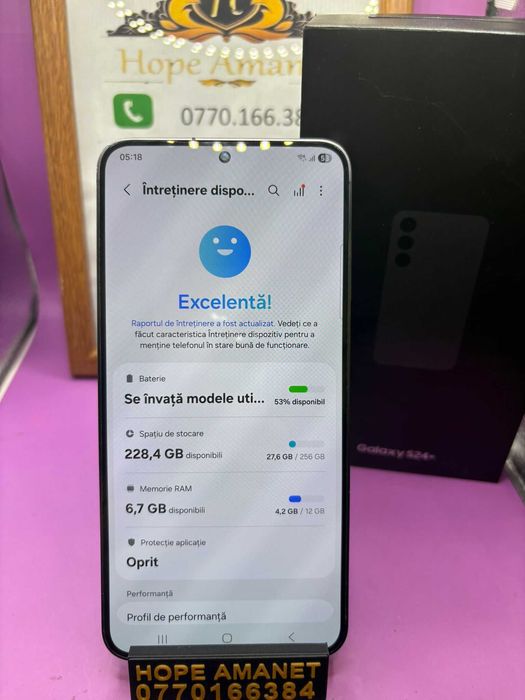 HOPE AMANET P2-Samsung s24 plus la cutie 256 GB/ 12 RAM