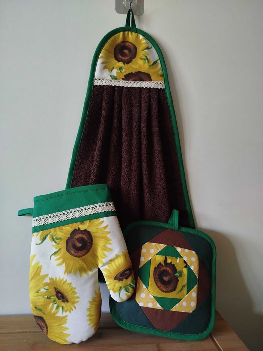 Кухненска ръкохватка, ръкавица и хавлия