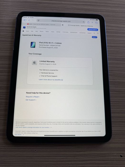 Tableta APPLE iPad 11" (A16), 128GB, Cellular, Blue *Model 2025
