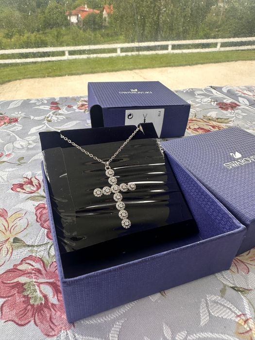 Colier Swarovski Angelic cross cruce