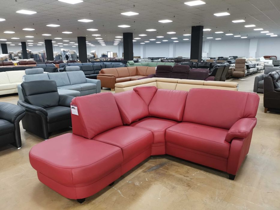 ПРОМОЦИЯ!!! Червен кожен ъглов диван "KS6072" - естествена кожа
