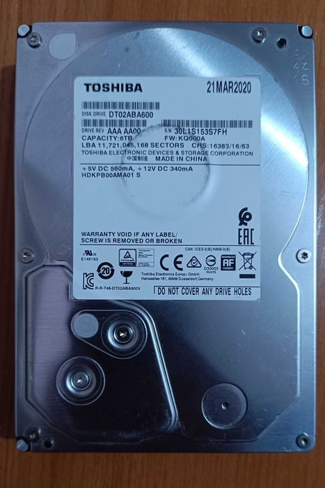 Toshiba 6TB HDD xard