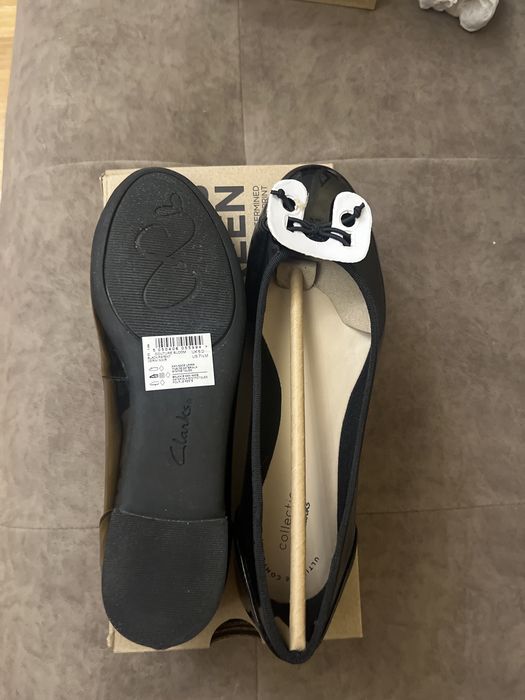 Черные школьные лодочка туфли Clarks