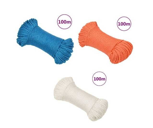 Sfoara/Franghie/Funie de Lucru, PP, 100m, 3/6/8/10/12/14/16/20/24mm