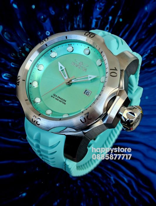 INVICTA Sea Dragon turquoise 54 mm, Инвикта нов ръчен часовник