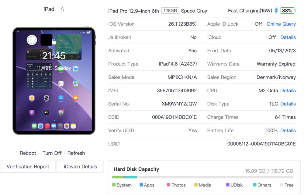 Apple iPad Pro 12.9-inch gen. 6 M2 Cellular husa pencil MDM scos