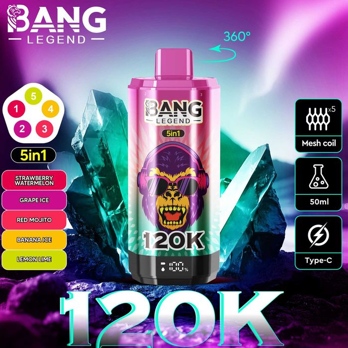 Vape Bang Legend 120.000 Puffs, 5 arome Diferite in 1