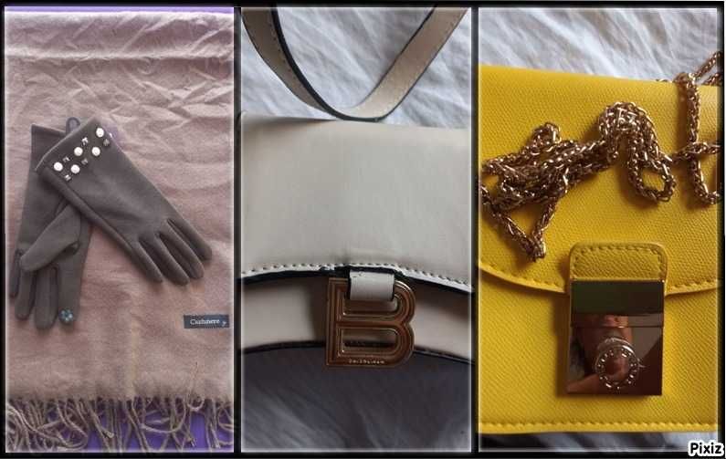 Чанти и шал кашмир с ръкавици