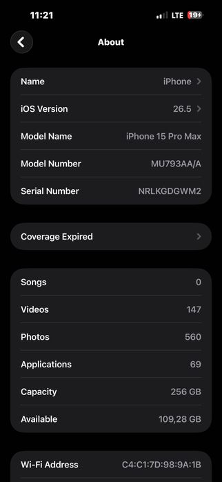 Iphone 15 pro max 256GB
