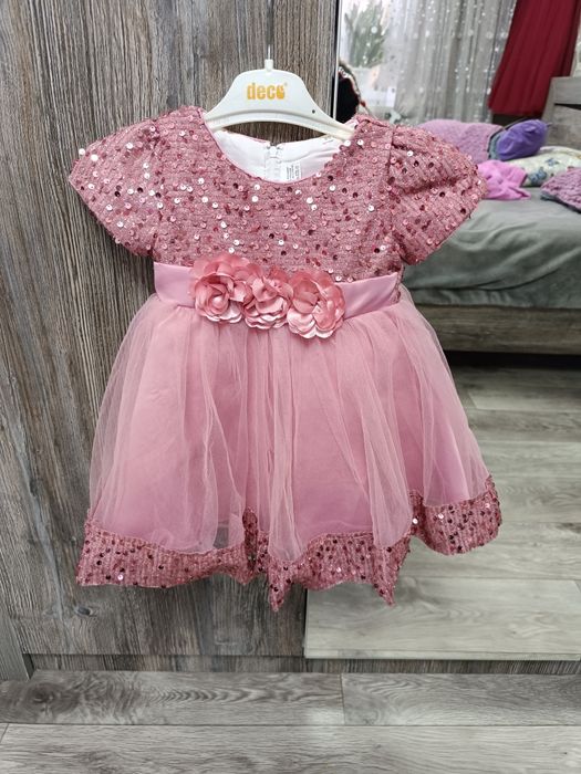 Детское розовое платье