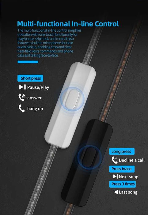 Casti profesionale KZ EDC PRO, sensibilitate magnetic, driver dinamic mare, cu fir Microfon HD