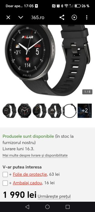 Ceas Polar Ignite 3 Negru