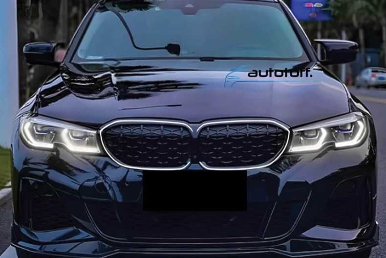 Grila iluminata compatibila cu BMW Seria 3 G20 G21 (19-22) Negru lucios cu LED
