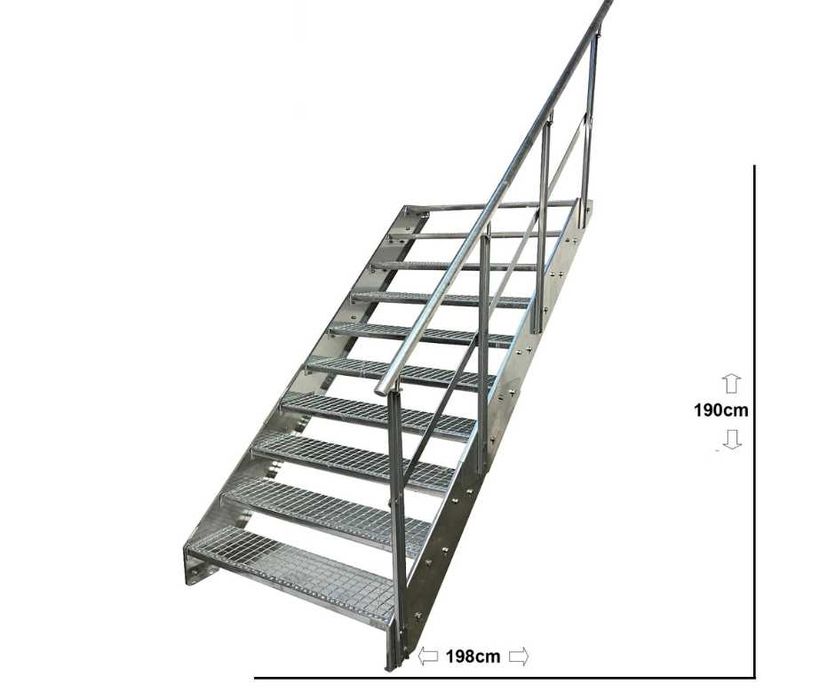 Метално стълбище 10 стъпала | Външни стълби | Поцинковано