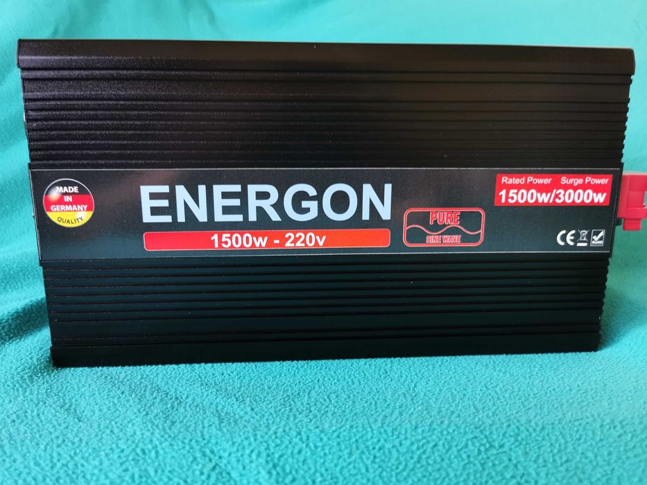 НЕМСКИ инвертор ЕНЕРГОН 1500W 12v-220v пълна синусоида солар инвертор