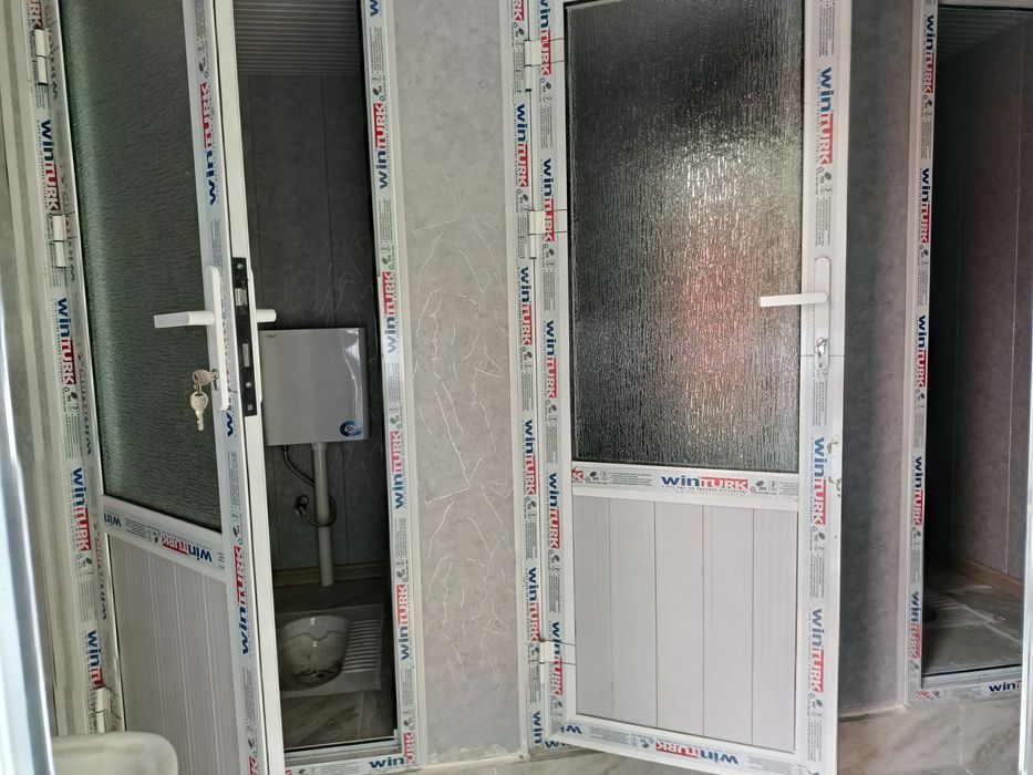 6 metrli konteyner 3+3 san uzel + dush kabina