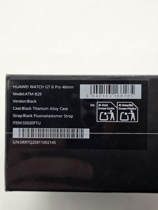 Huawei Watch GT 6 Pro, 46MM, Black Titanium Alloy Case, Black, SIGILAT