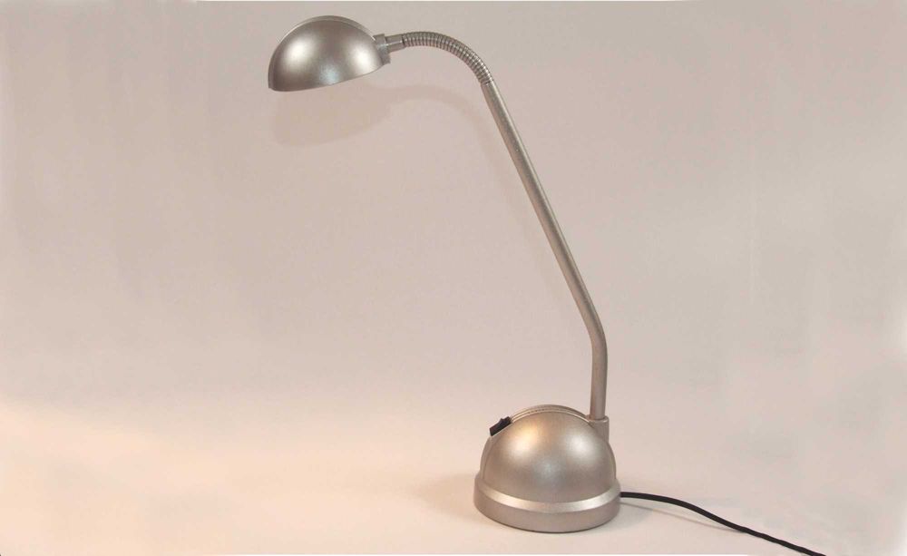 Veioza de birou MASSIVE brat flexibil, argintie, Made in Germany, NOUA