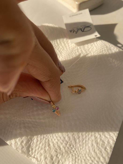 Детские золотые серьги