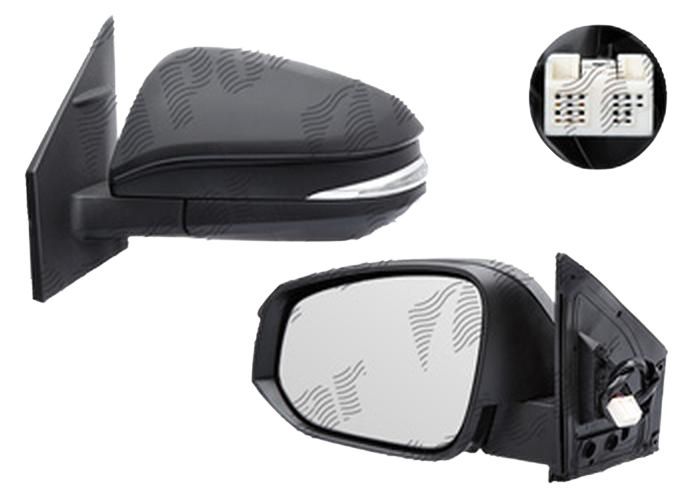 Oglinda exterioara Toyota Rav4 (Xa40), 01.2013-, stanga/dreapta, culoare sticla crom, sticla convexa, cu carcasa grunduita, ajustare electrica,