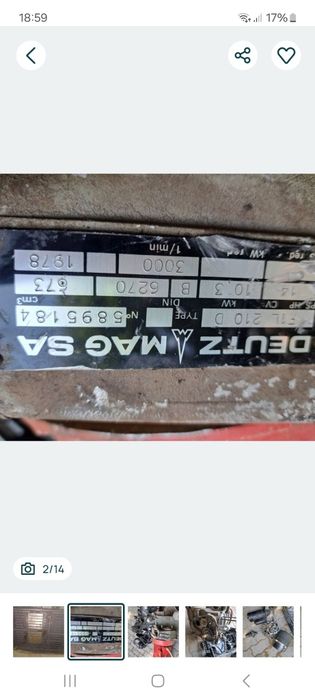 Vând piese motor deutz f1l210 673c 14 10.3k  F21511 F2L712  sau motor complect într-un piston pentru placa compactoare  in 2pentru tractor utilaje