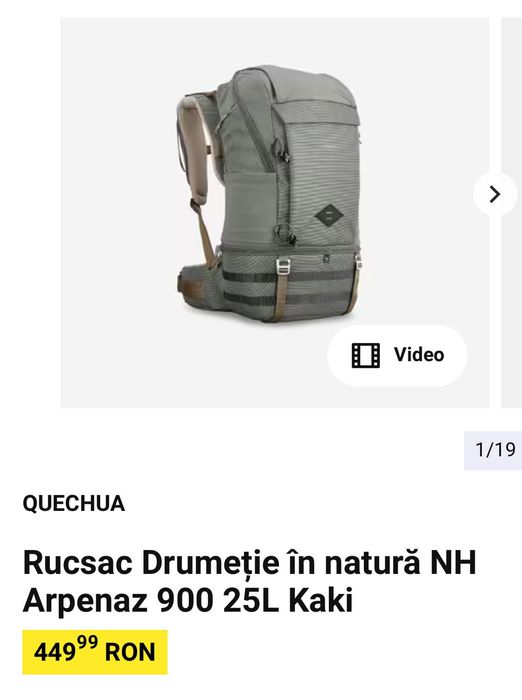 Vând ghiozdan 25l Quechua