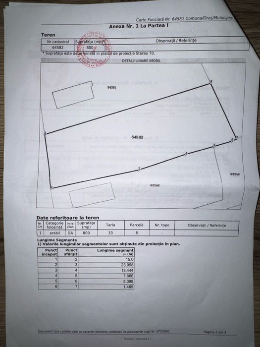 Teren 800 mp intravilan Magura-proprietar