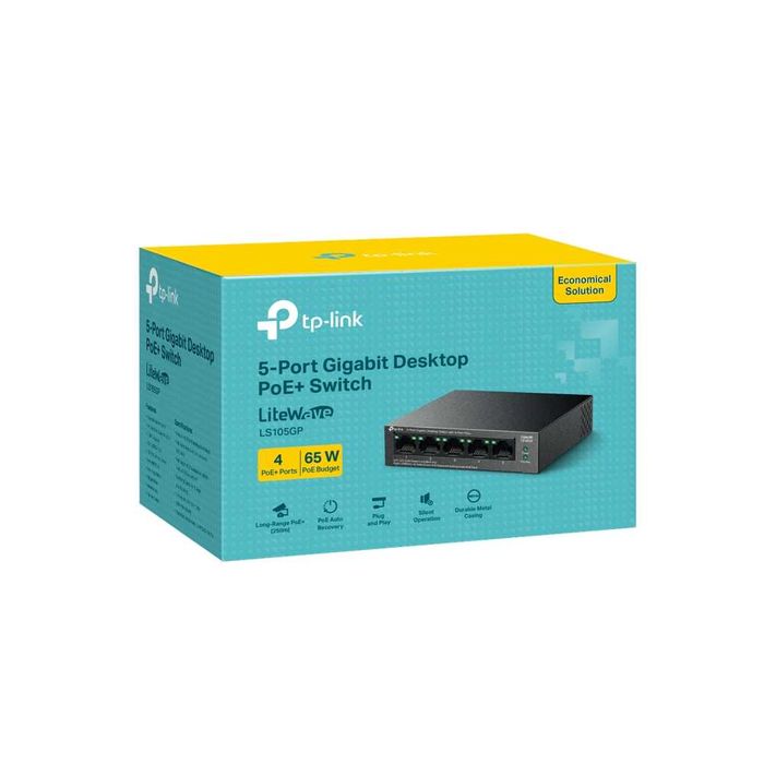 | Коммутатор TP-Link LS105GP 5-Port Gigabit PoE+