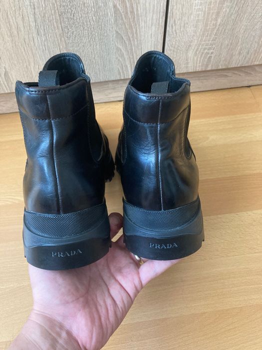 Prada Men's Black Leather Brixxen Half-Boot 4T3034