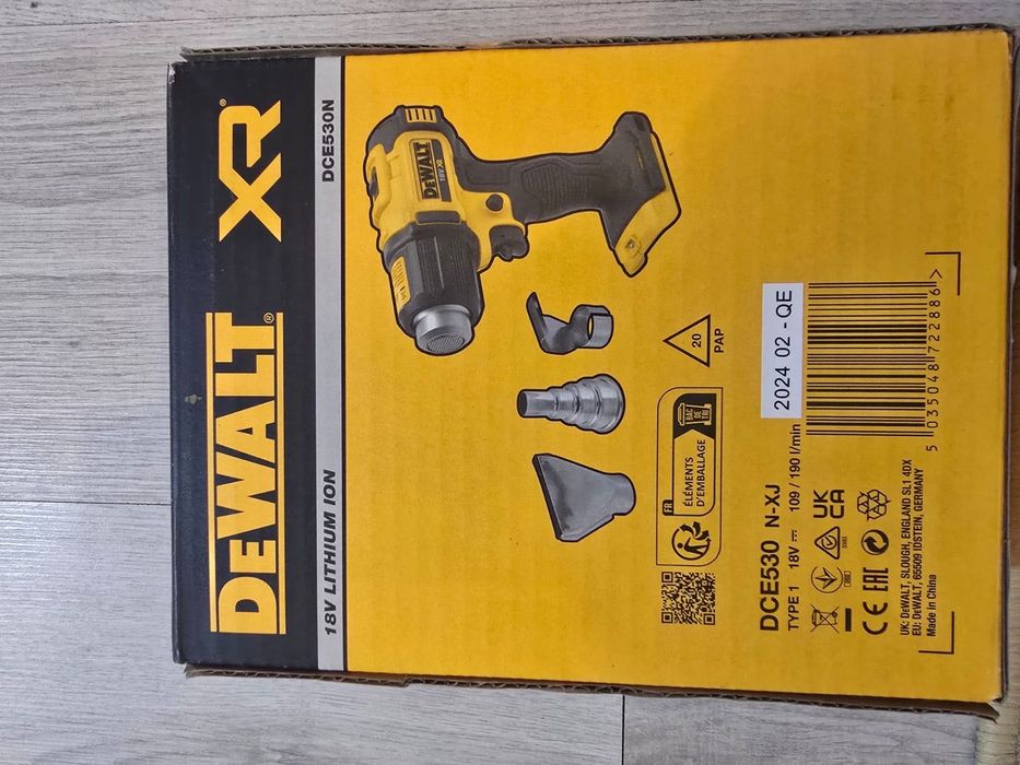Aкумулаторен пистолет за горещ въздух Dewalt DCE530N