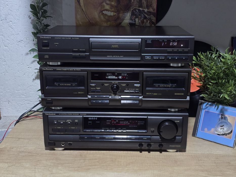 Linie audio TECHNICS,receiver sa-ex320, cd player sl-pg390, deck dublu