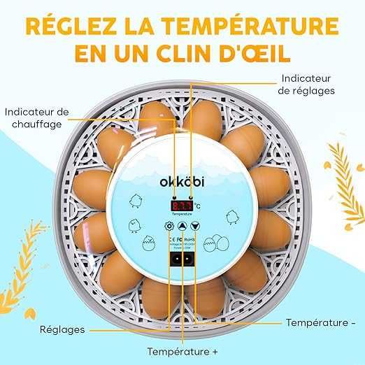 НОВ Инкубатор за яйца Okkobi M12