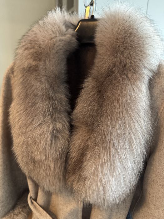 Palton blana naturala bej