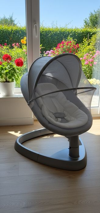 Шезлонг-качели Nuna Leaf с капюшоном и москитной сеткой